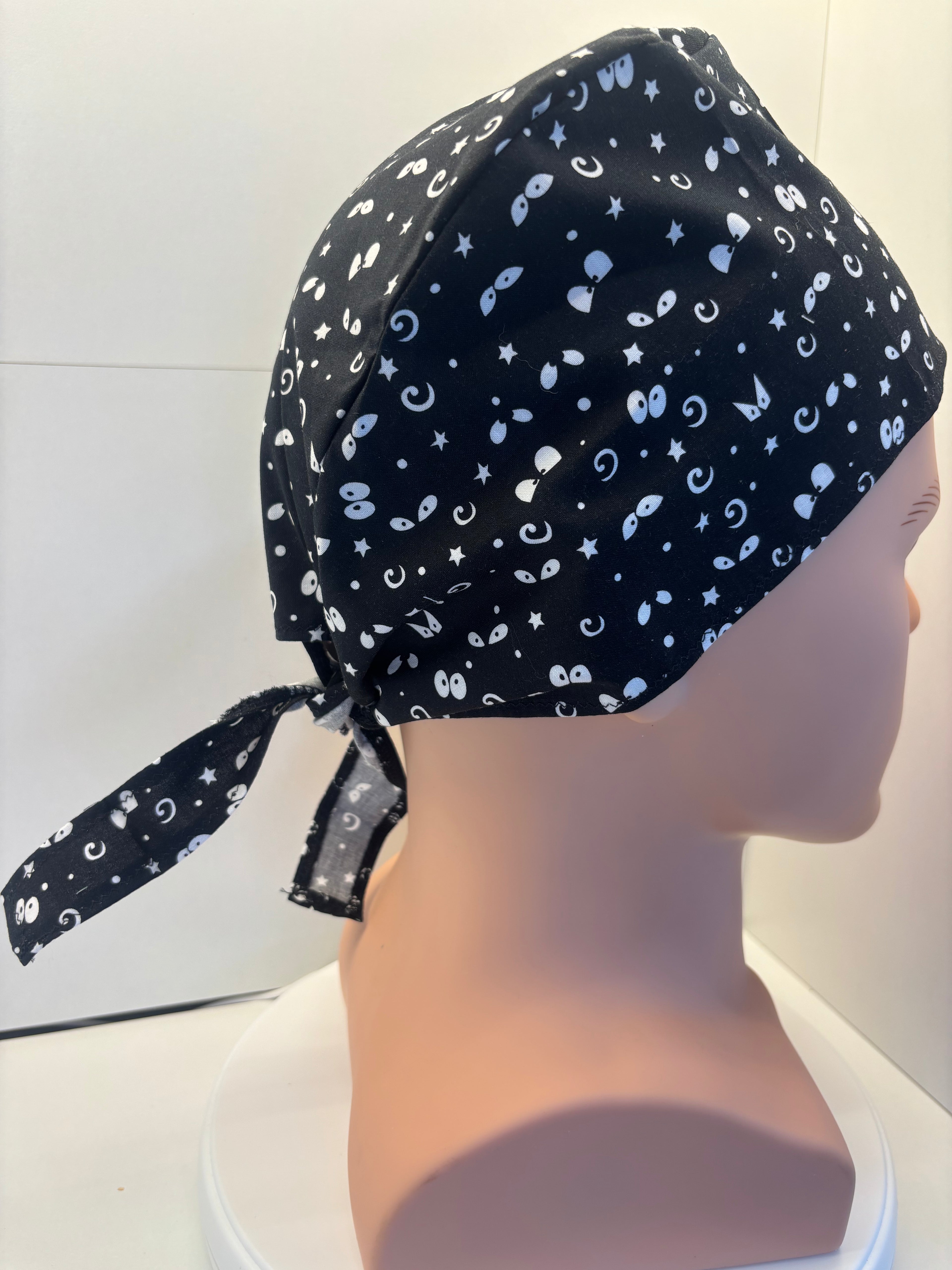 Spooky Eyes Tie Back Scrub Cap