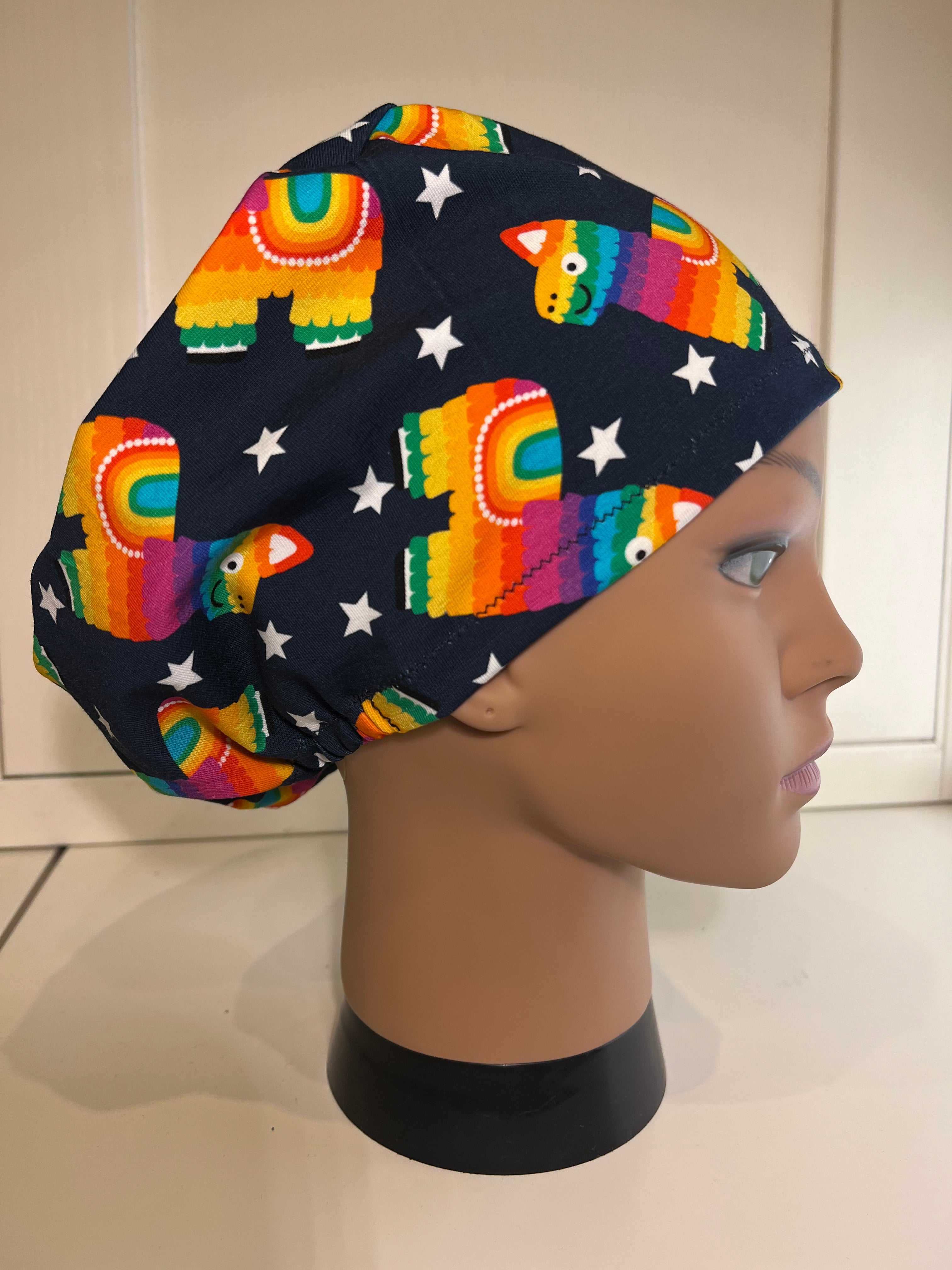 Rainbow Alpaca Premium Cotton Jersey super soft theatre scrub hat/cap