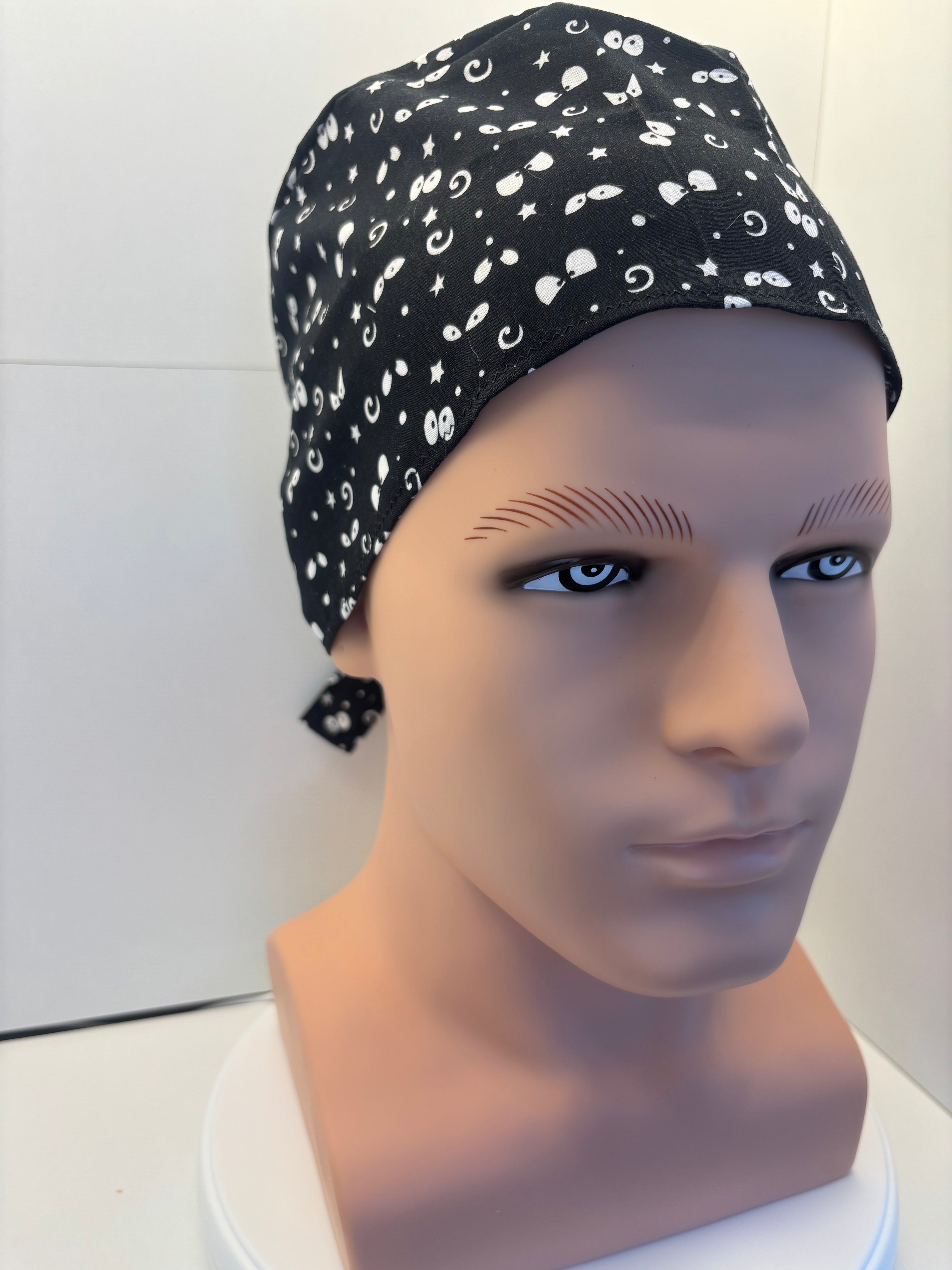 Spooky Eyes Tie Back Scrub Cap