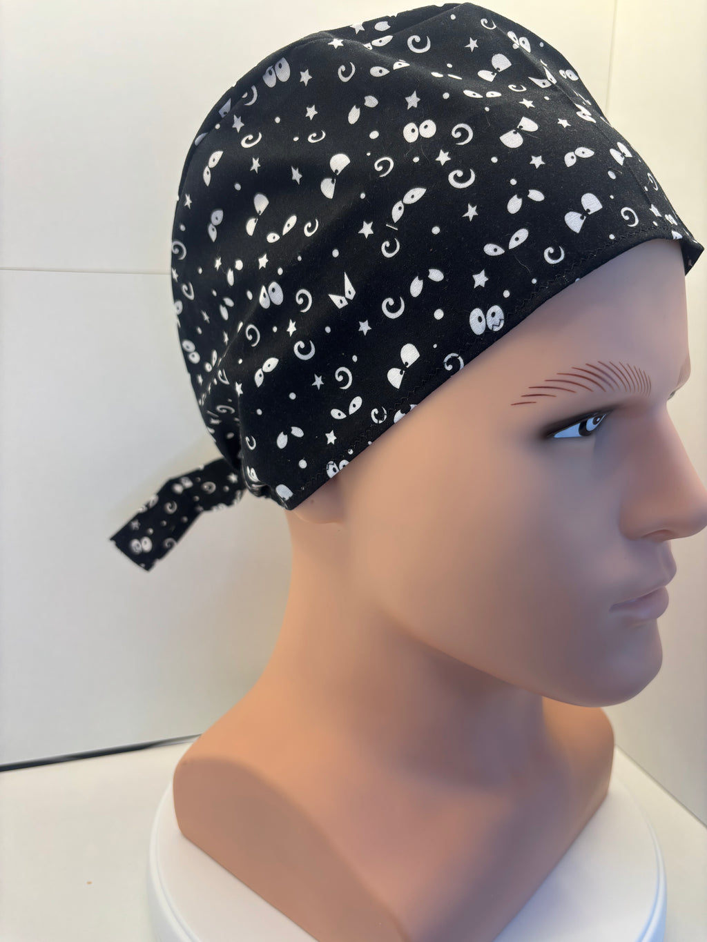 Spooky Eyes Tie Back Scrub Cap