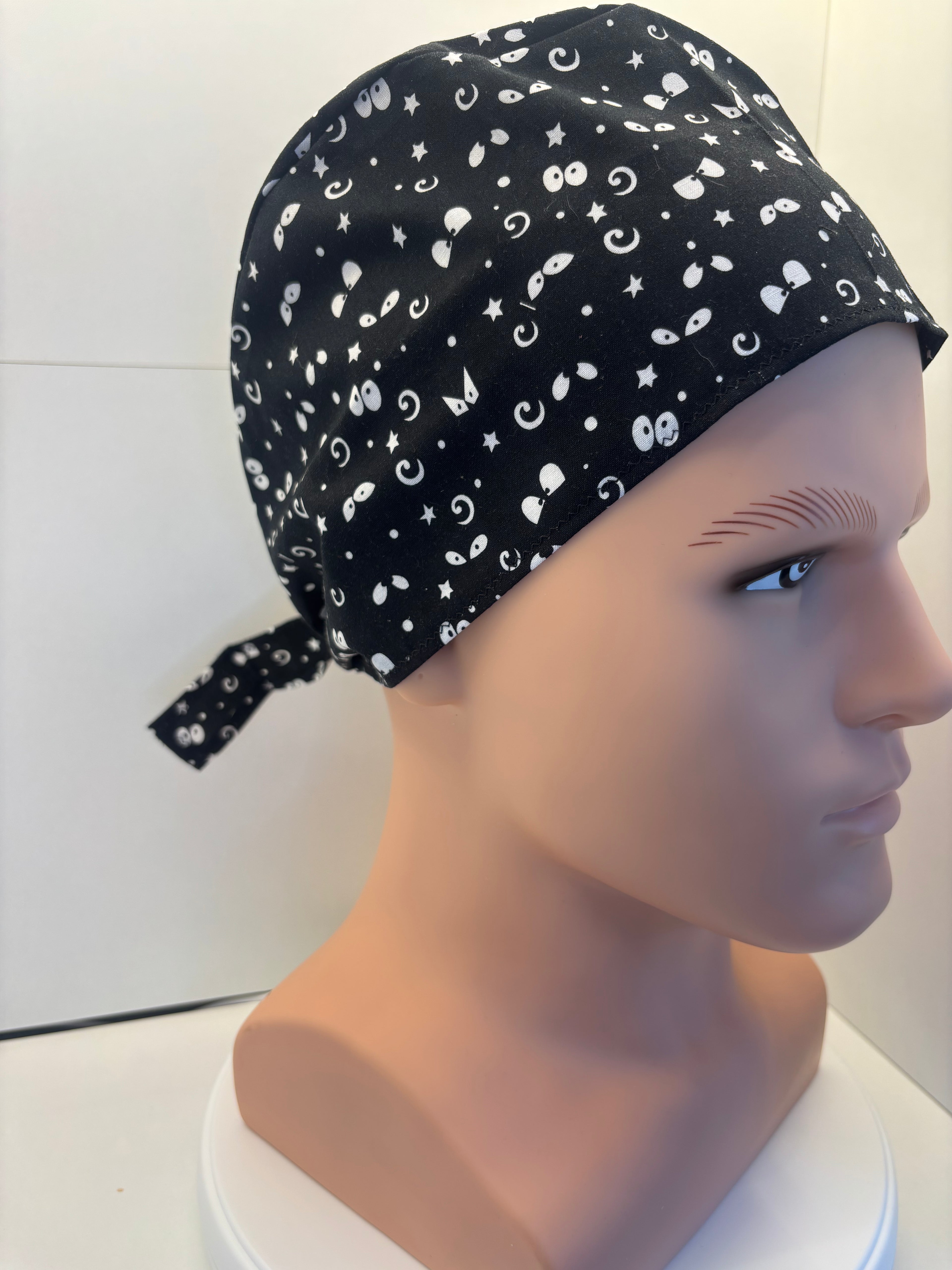 Spooky Eyes Tie Back Scrub Cap