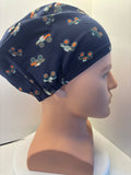 Navy Monster Trucks  Premium Jersey Fabric Theatre hat/scrub hat