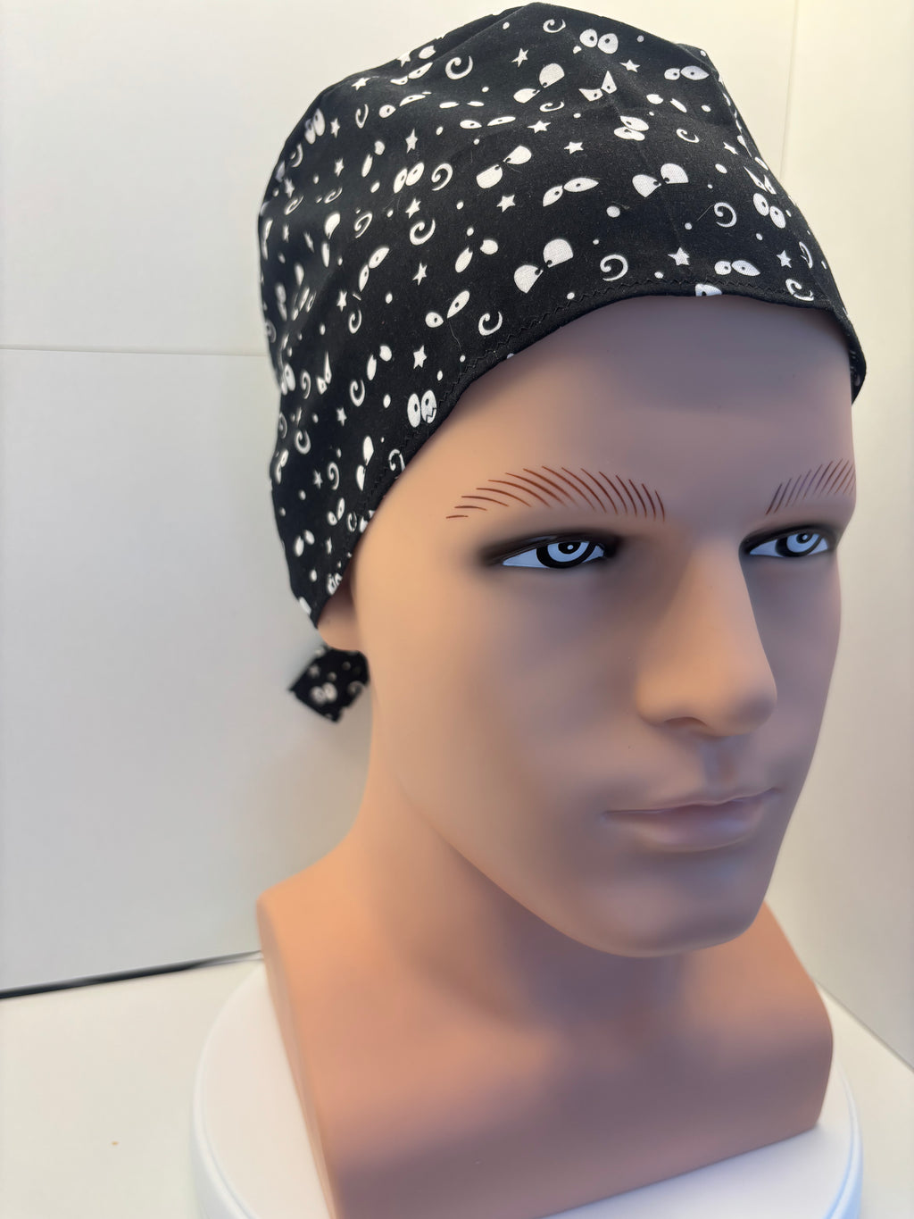 Spooky Eyes Tie Back Scrub Cap