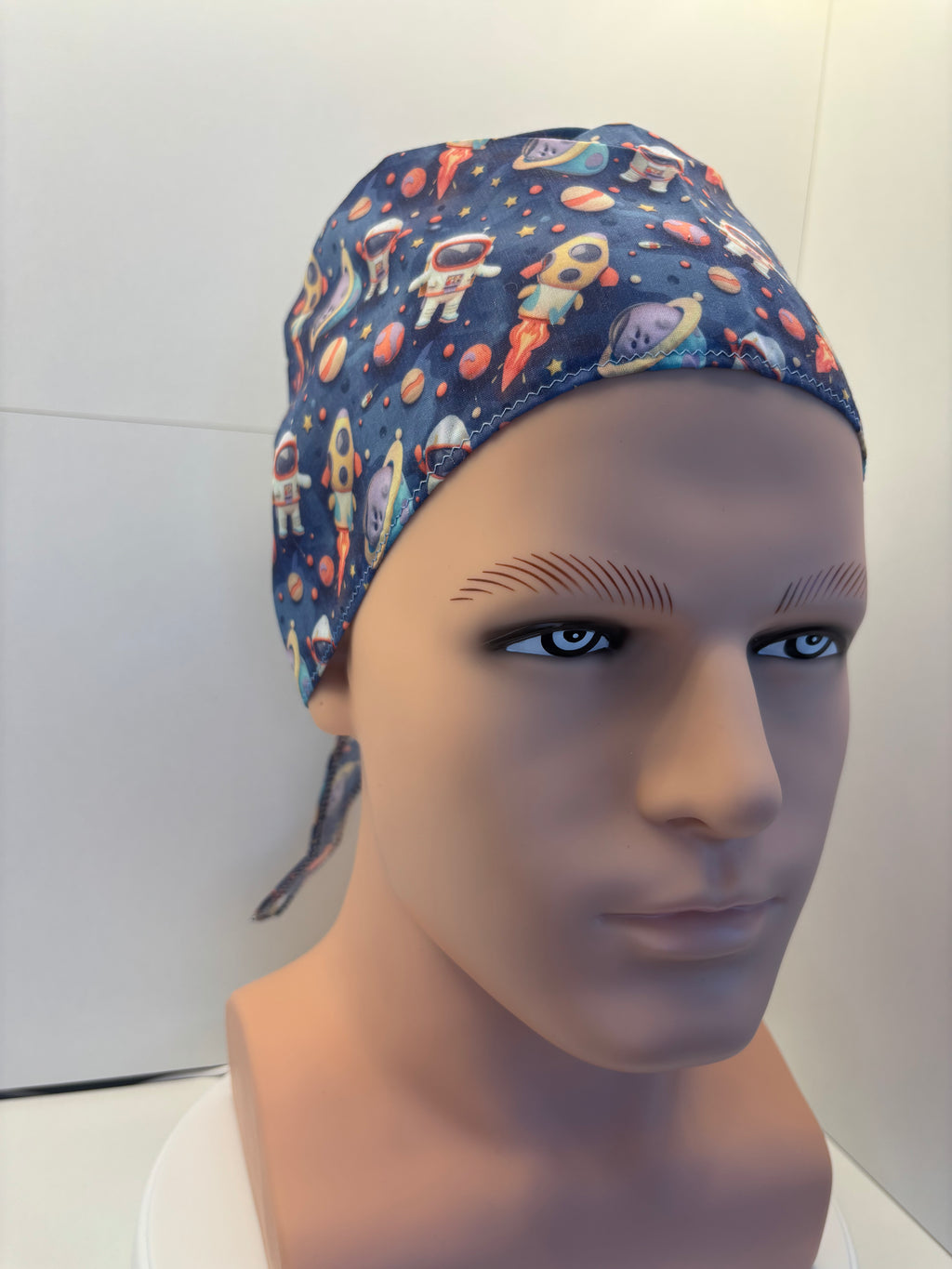 Space, Planets and Astronauts Unisex Tie Back Scrub Cap