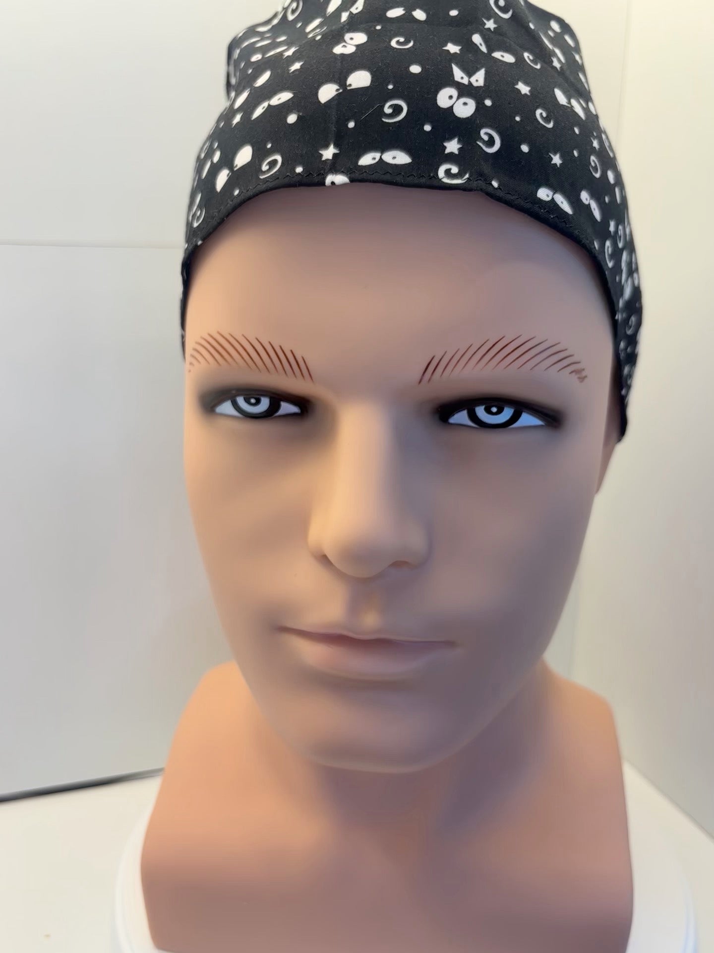 Spooky Eyes Tie Back Scrub Cap