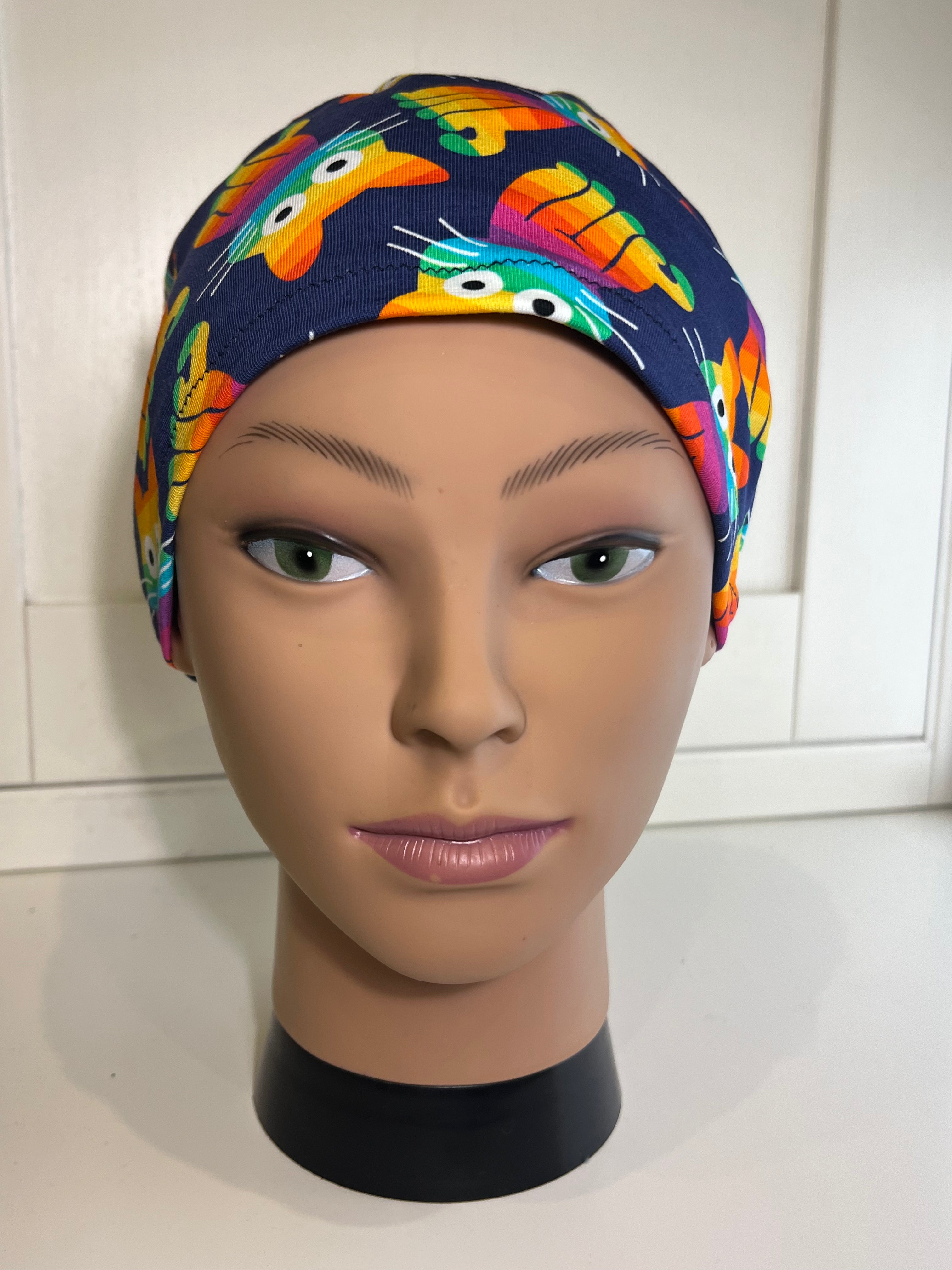 Rainbow Cats Premium Cotton Jersey super soft theatre scrub hat/cap