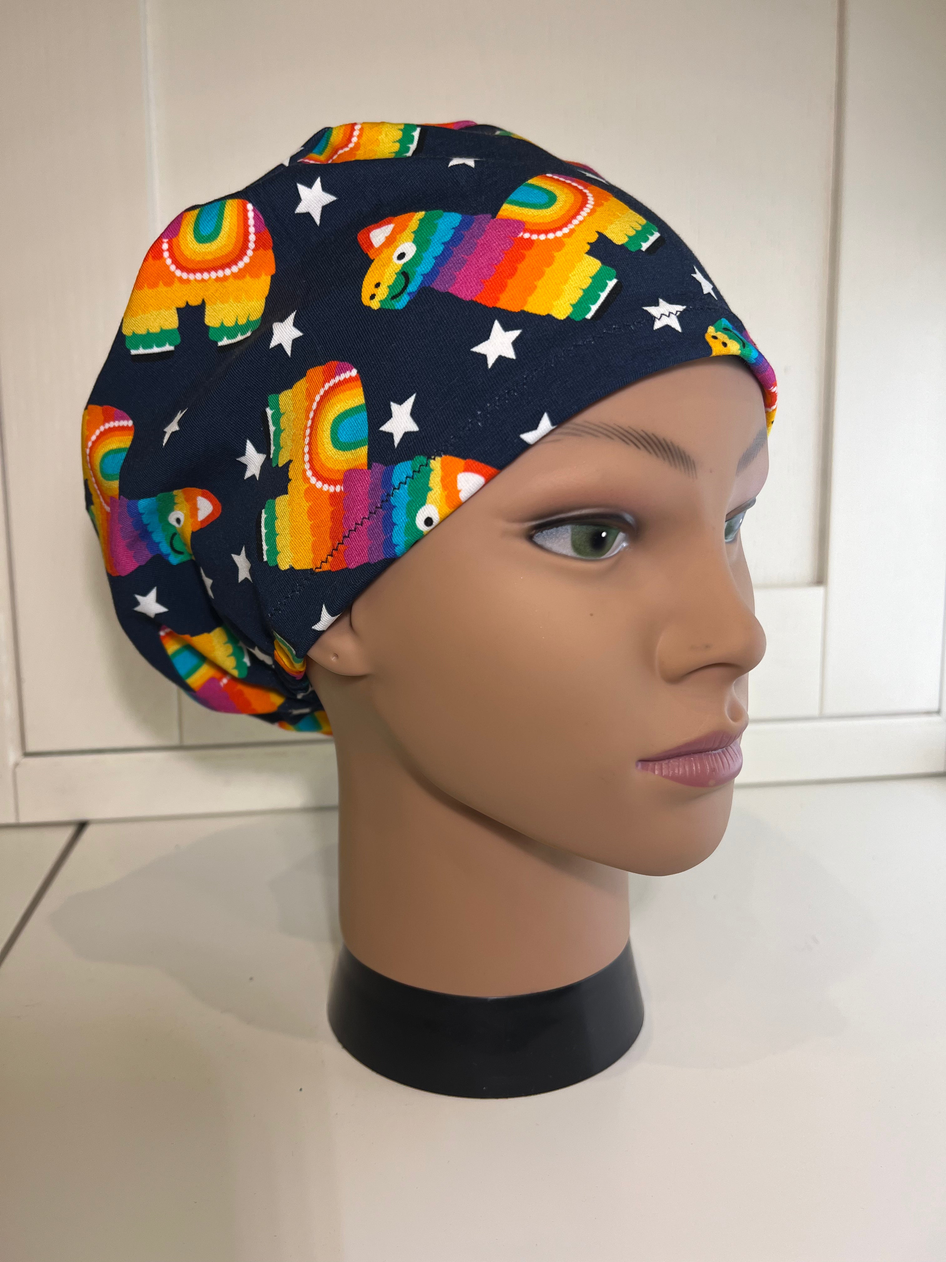 Rainbow Alpaca Premium Cotton Jersey super soft theatre scrub hat/cap