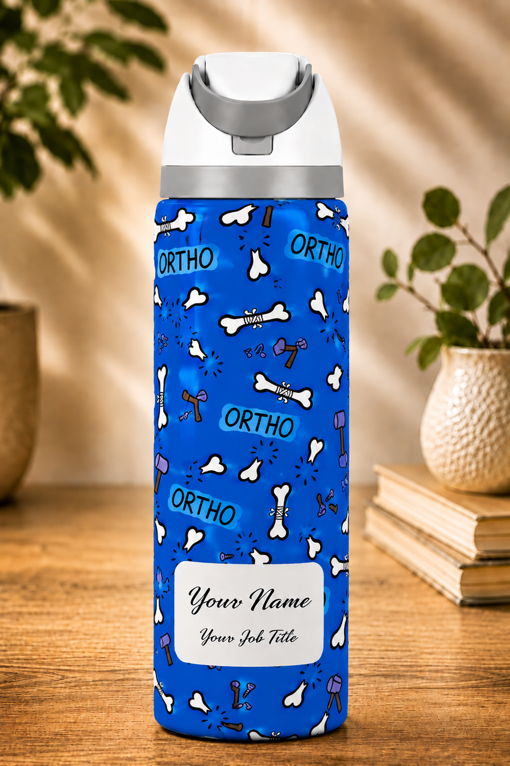 Blue Ortho Themed Water Bottle 720ml/960ml