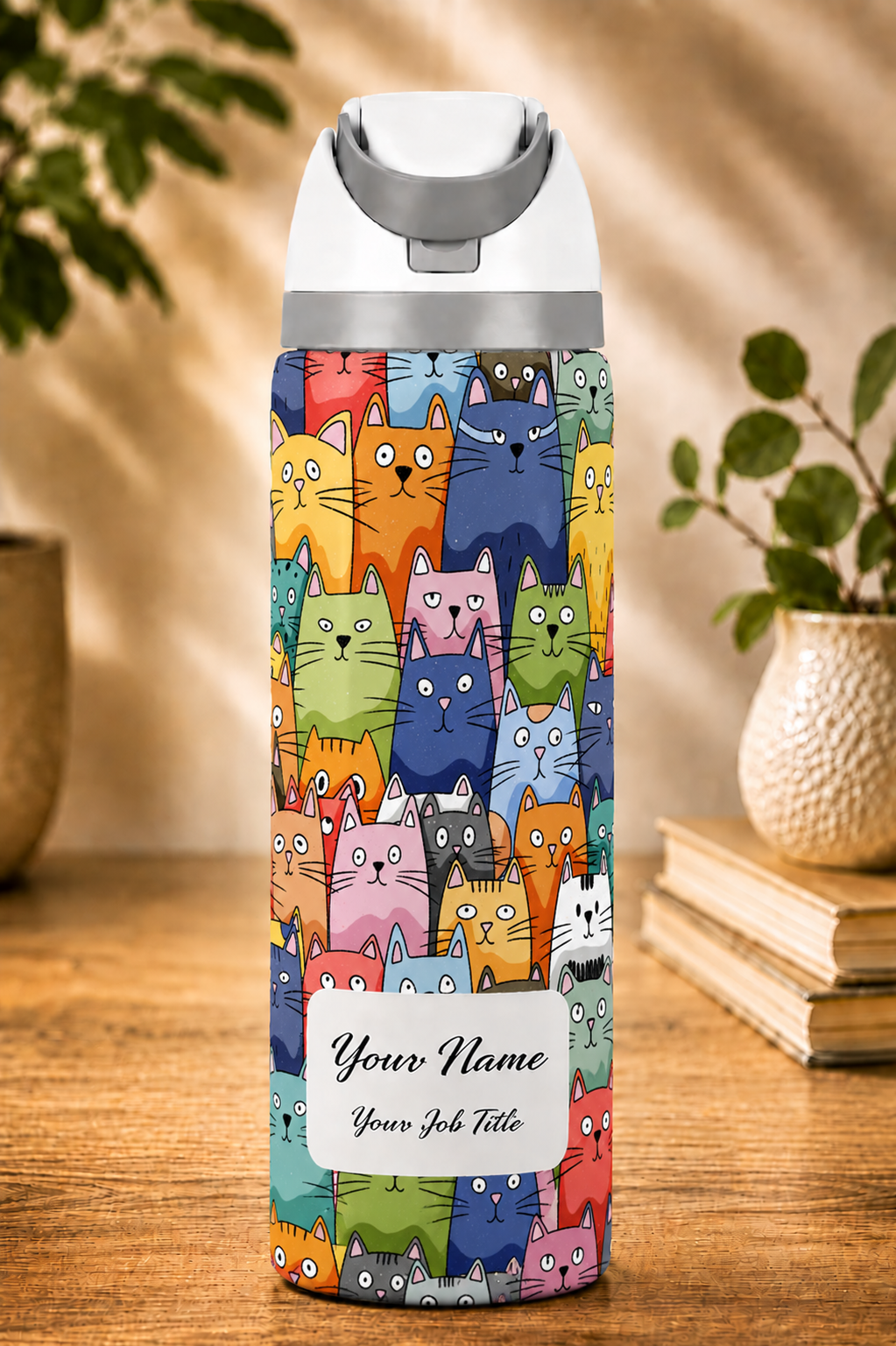 Smiling Cats Themed Water Bottle 720ml/960ml