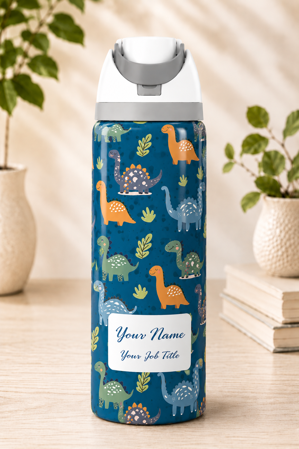 Blue Dinosaurs Themed Water Bottle 720ml/960ml