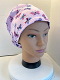 Multi-butterflies Soft Jersey Fabric Handmade Scrub Cap/Theatre Hat. UK Made
