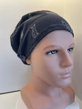 Navy Foxes Super Soft Jersey Fabric theatre scrub cap / hat.  Ethically made. Standard and Large size