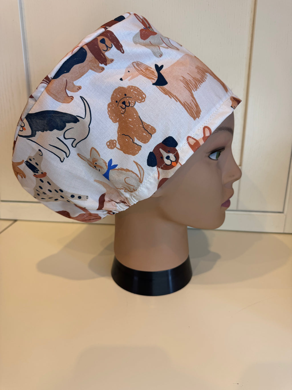 Pet Dogs theatre scrub hat/cap - 100% cotton, Optional Satin lining