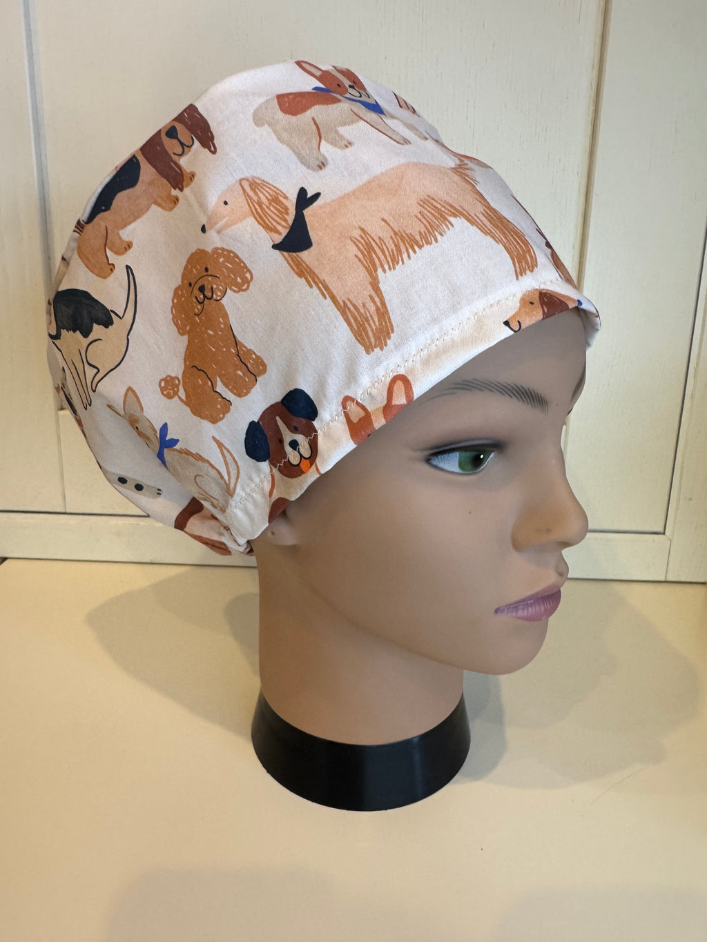 Pet Dogs theatre scrub hat/cap - 100% cotton, Optional Satin lining