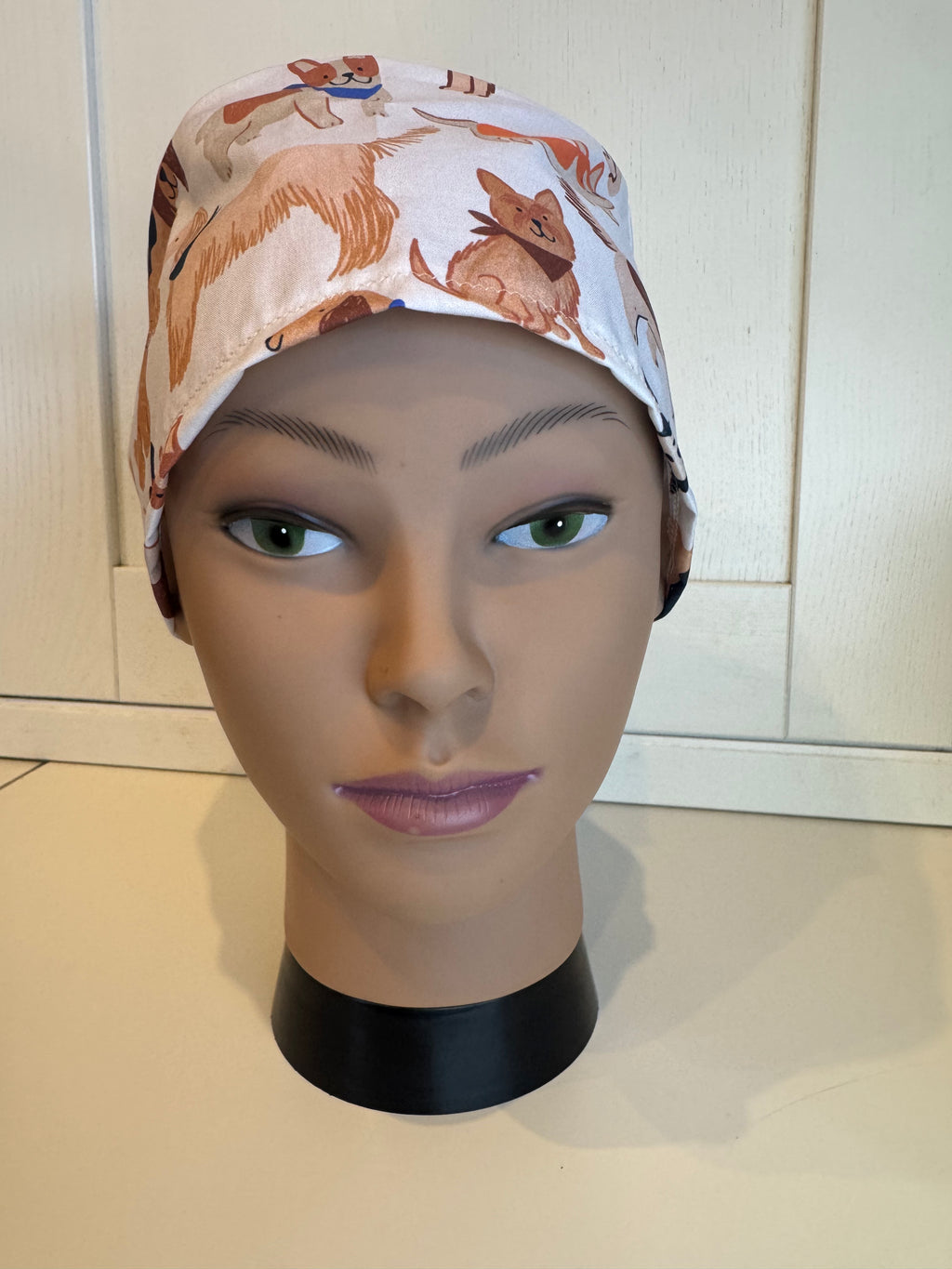 Pet Dogs theatre scrub hat/cap - 100% cotton, Optional Satin lining