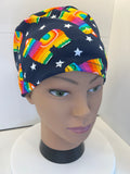 Rainbow Alpaca Premium Cotton Jersey super soft theatre scrub hat/cap