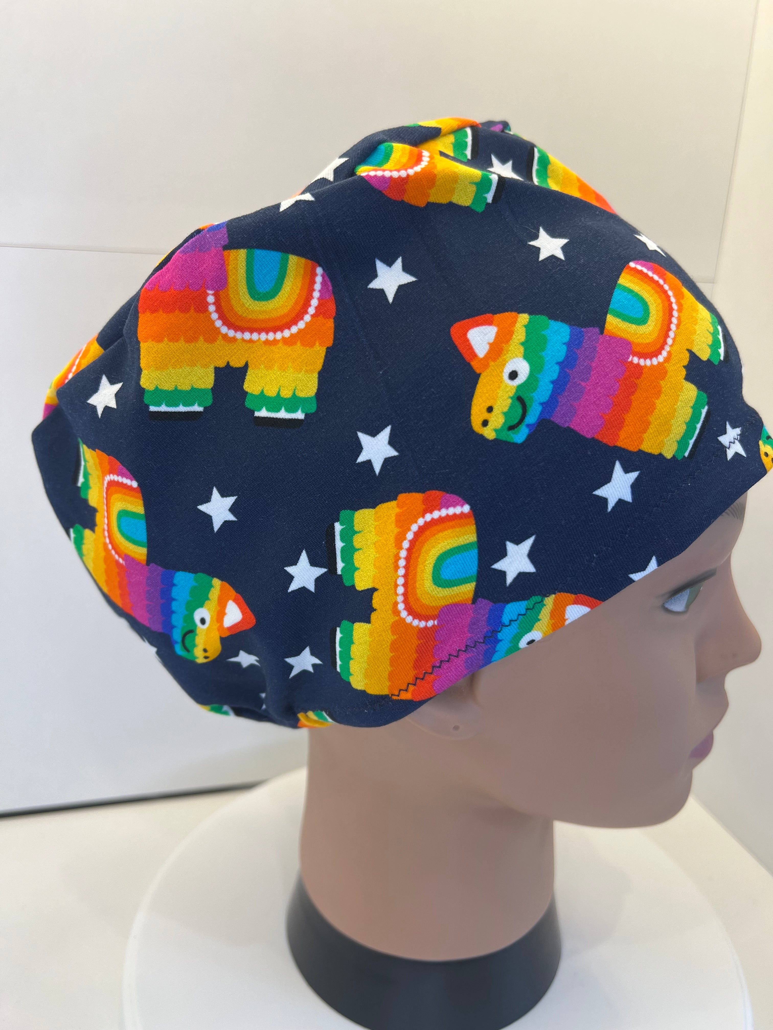 Rainbow Alpaca Premium Cotton Jersey super soft theatre scrub hat/cap