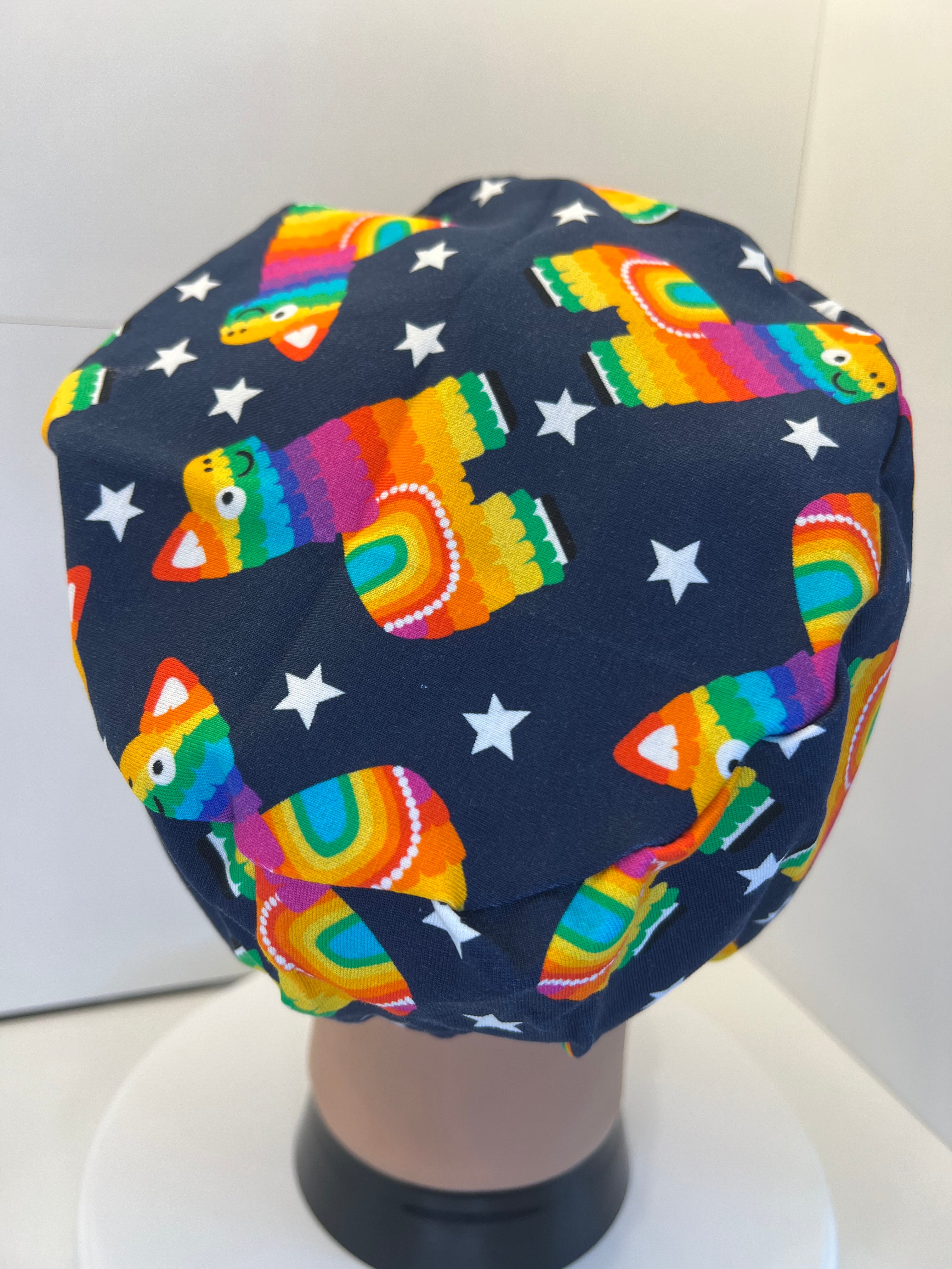 Rainbow Alpaca Premium Cotton Jersey super soft theatre scrub hat/cap