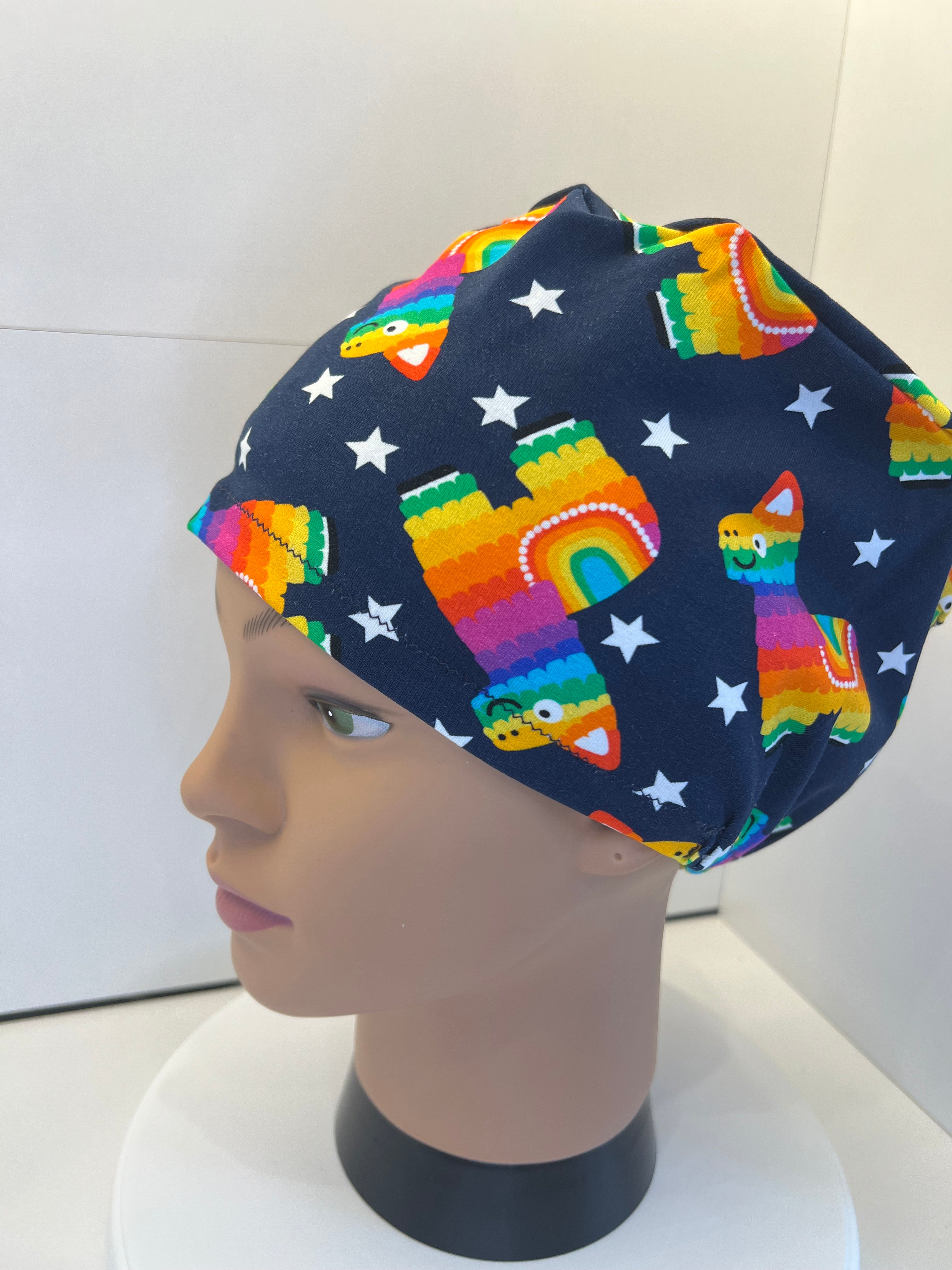 Rainbow Alpaca Premium Cotton Jersey super soft theatre scrub hat/cap