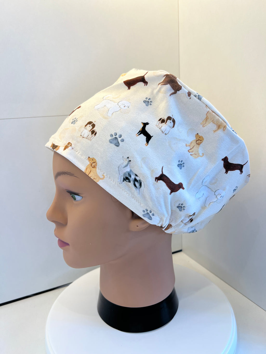 Pups and Pawprints Premium Cotton Jersey super soft theatre scrub hat/cap - Dogs, Pets