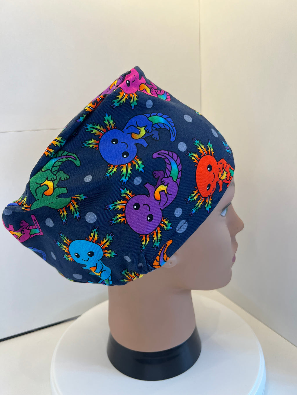 Rainbow Axolotls Premium Jersey Theatre Hat/scrub cap