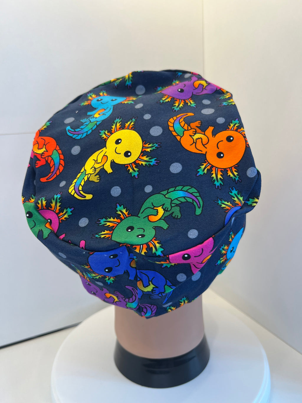 Rainbow Axolotls Premium Jersey Theatre Hat/scrub cap