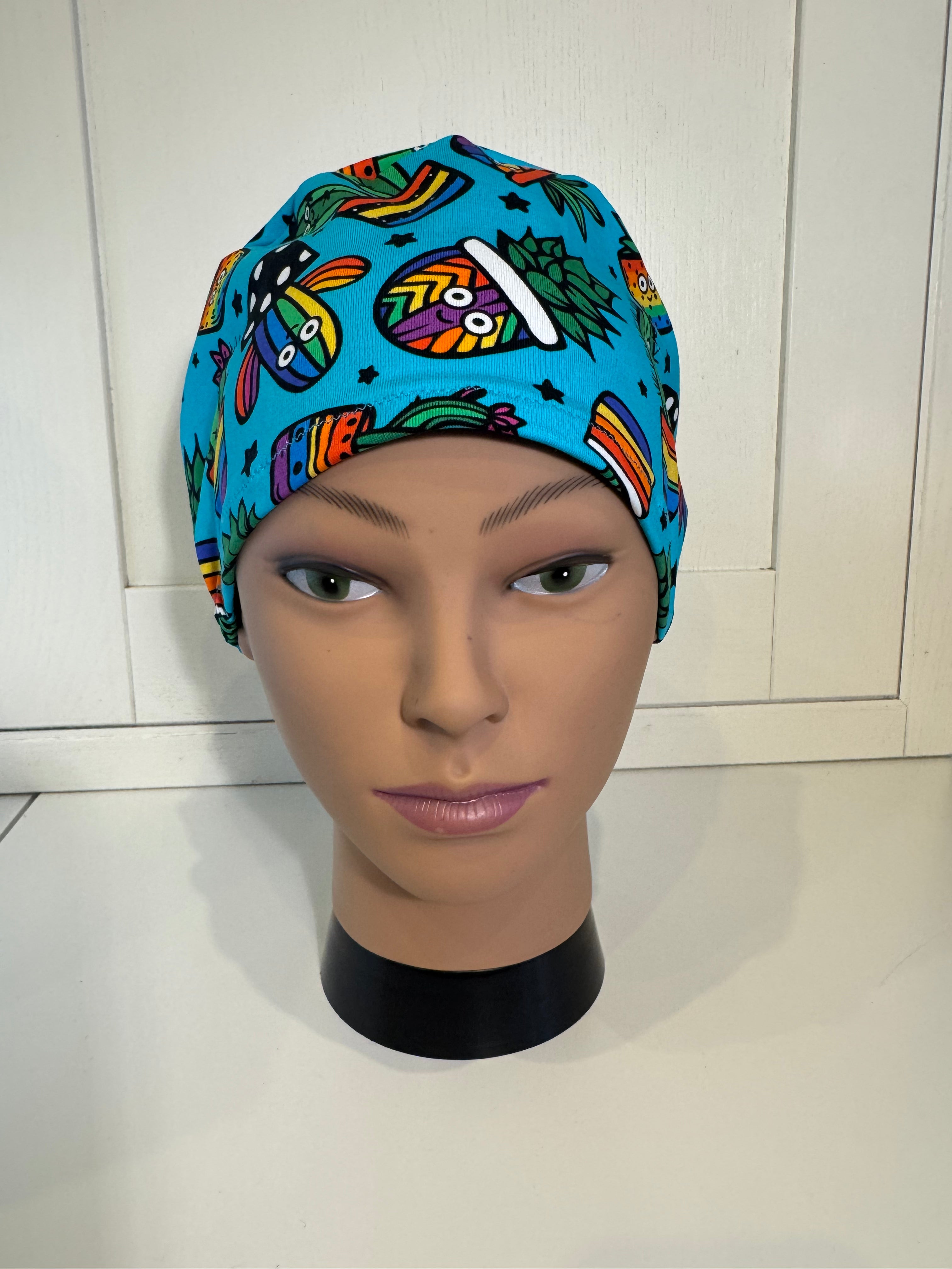 "Prickly Pals" Cacti Premium Cotton Jersey super soft theatre scrub hat/cap