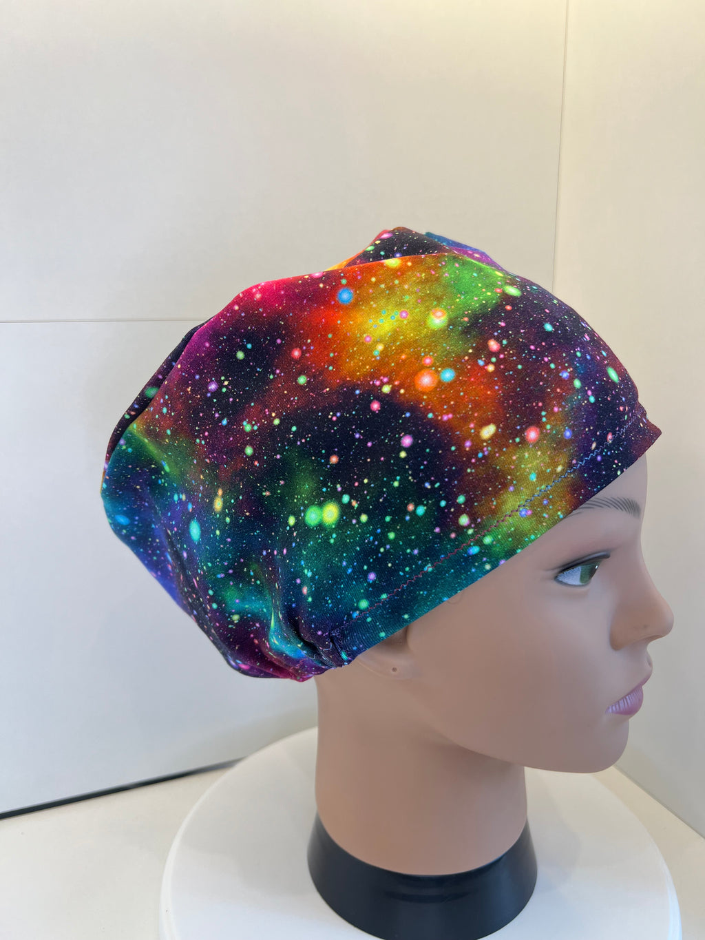 Rainbow Galaxies Premium Cotton Jersey super soft theatre scrub hat/cap