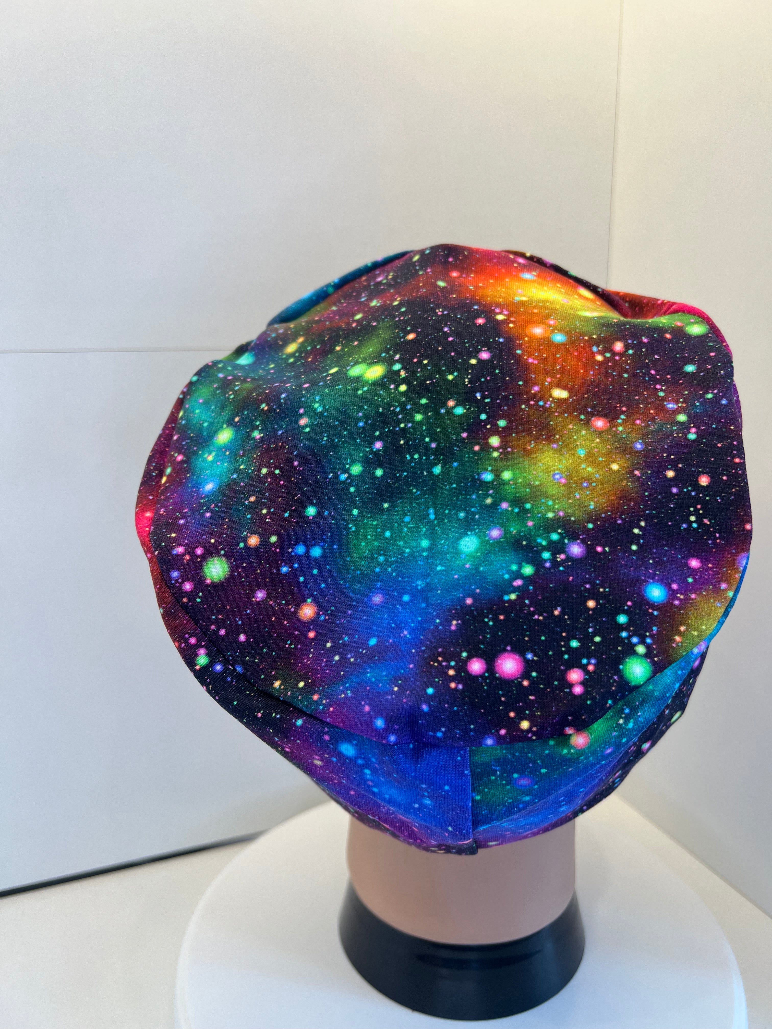 Rainbow Galaxies Premium Cotton Jersey super soft theatre scrub hat/cap