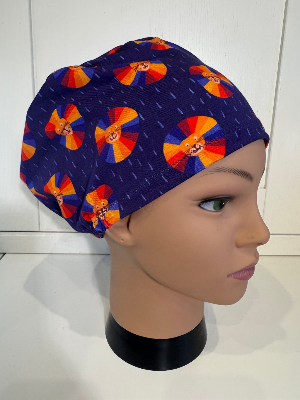 Purple Rainbow Manes Lion Premium Cotton Jersey super soft theatre scrub hat/cap