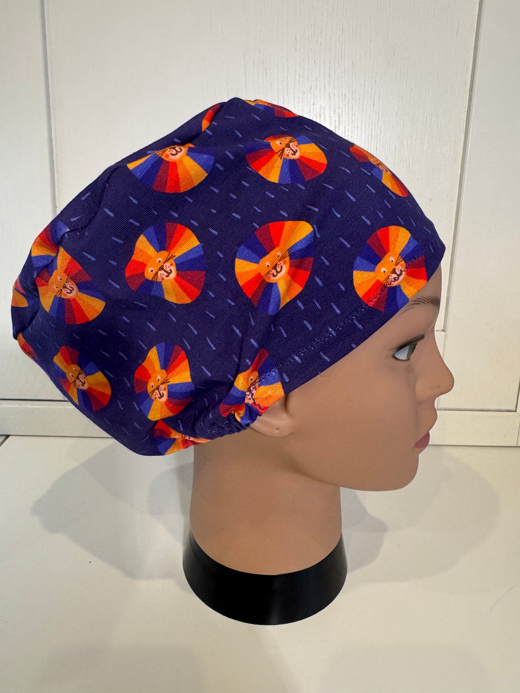 Purple Rainbow Manes Lion Premium Cotton Jersey super soft theatre scrub hat/cap