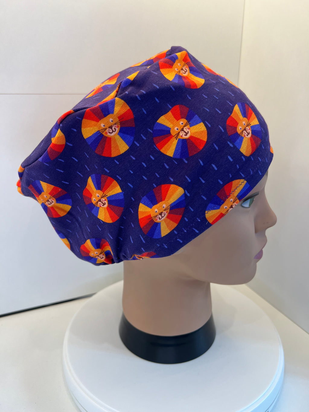 Purple Rainbow Manes Lion Premium Cotton Jersey super soft theatre scrub hat/cap
