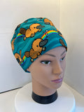 Rainbow Playtpus Premium Cotton Jersey super soft theatre scrub hat/cap