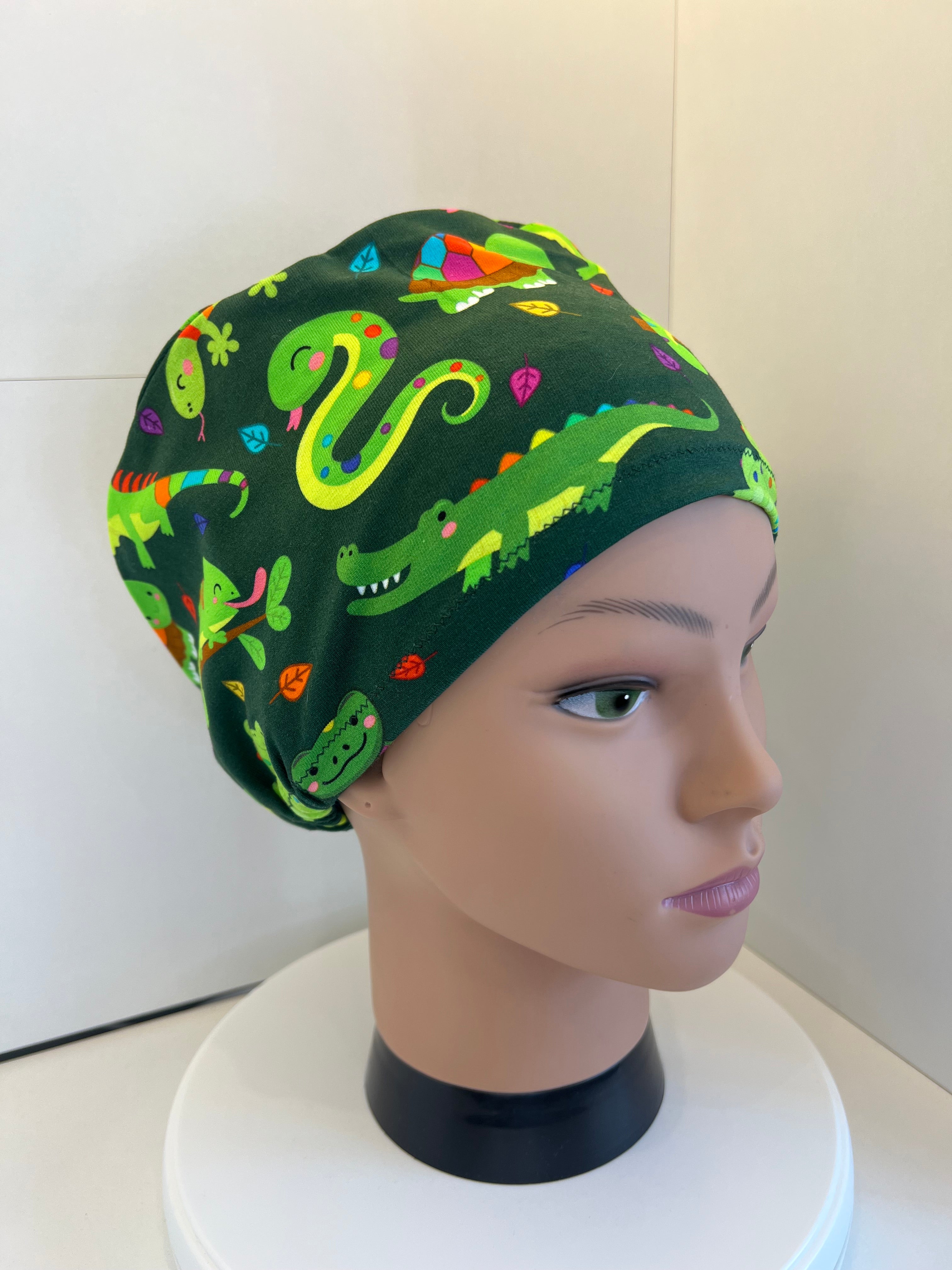 Jungle Reptiles Premium Jersey super soft and smooth cotton theatre scrub hat/cap