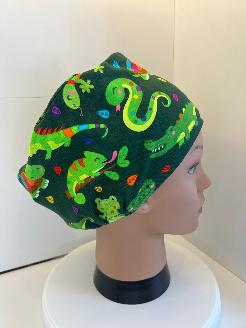 Jungle Reptiles Premium Jersey super soft and smooth cotton theatre scrub hat/cap