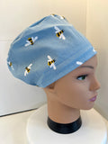 Busy Bees 100% Cotton Theatre Hat/Scrub Cap Optional Satin Lining