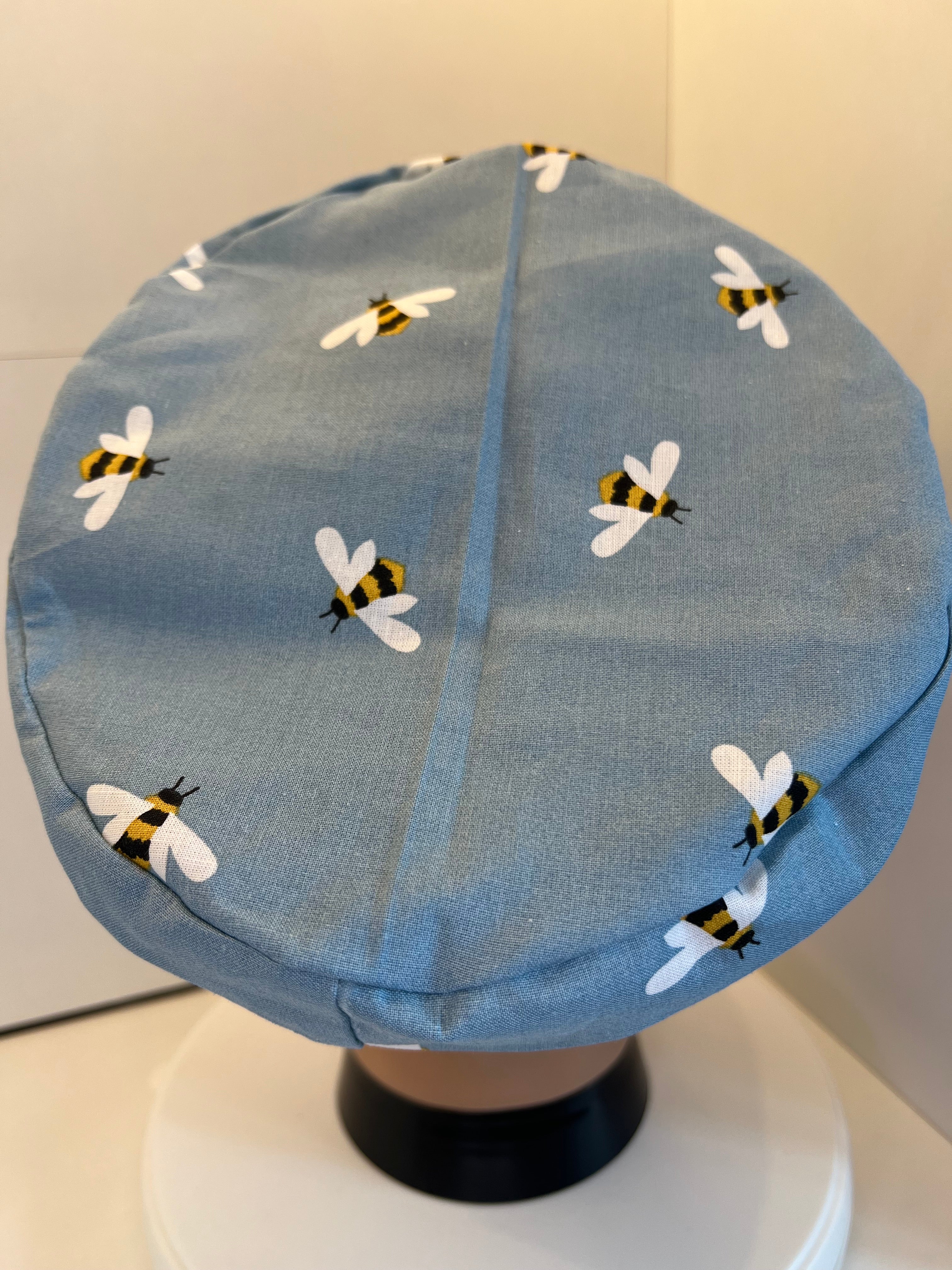 Busy Bees 100% Cotton Theatre Hat/Scrub Cap Optional Satin Lining