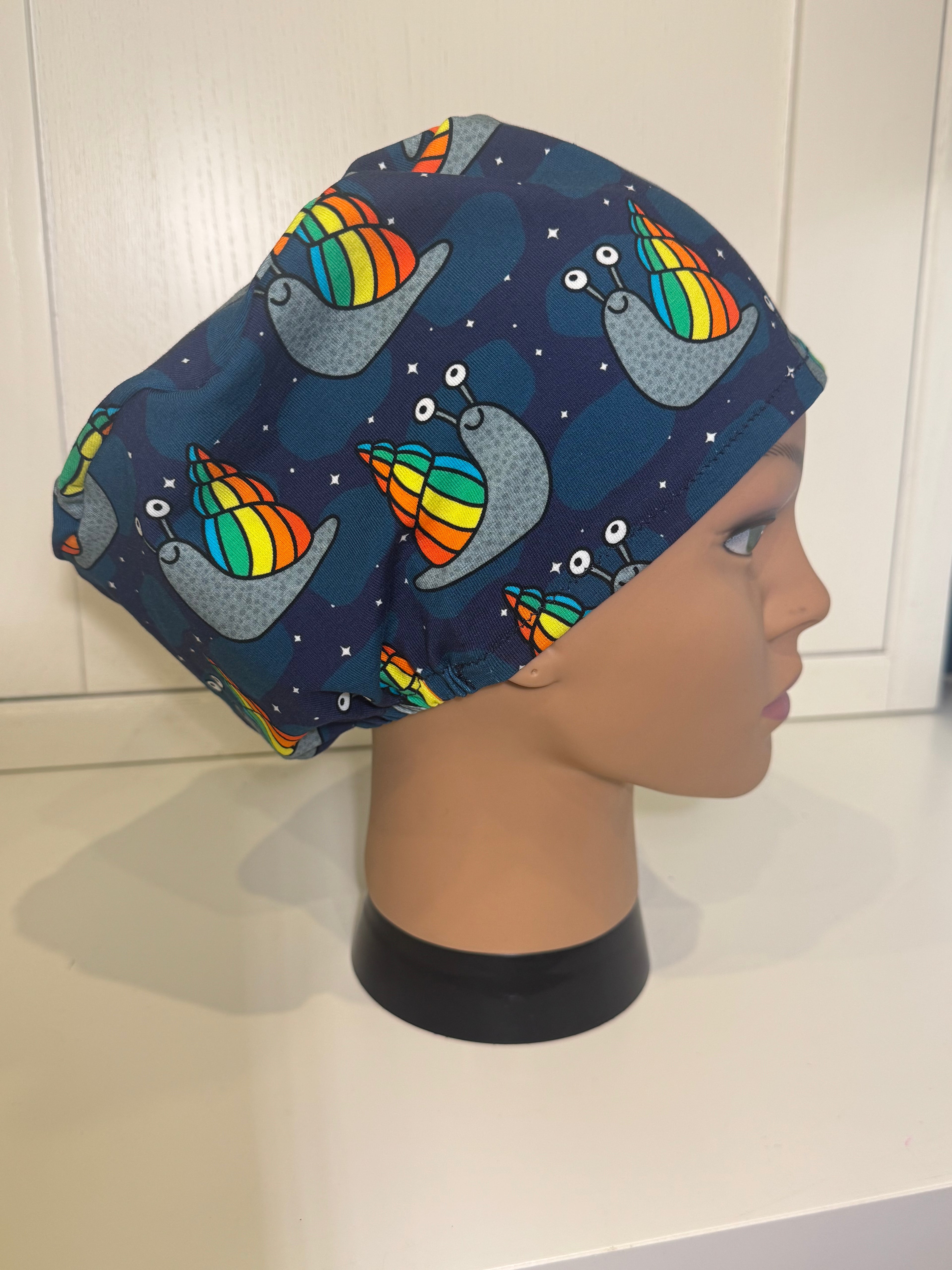 Starlit Snails Premium Cotton Jersey super soft theatre scrub hat/cap