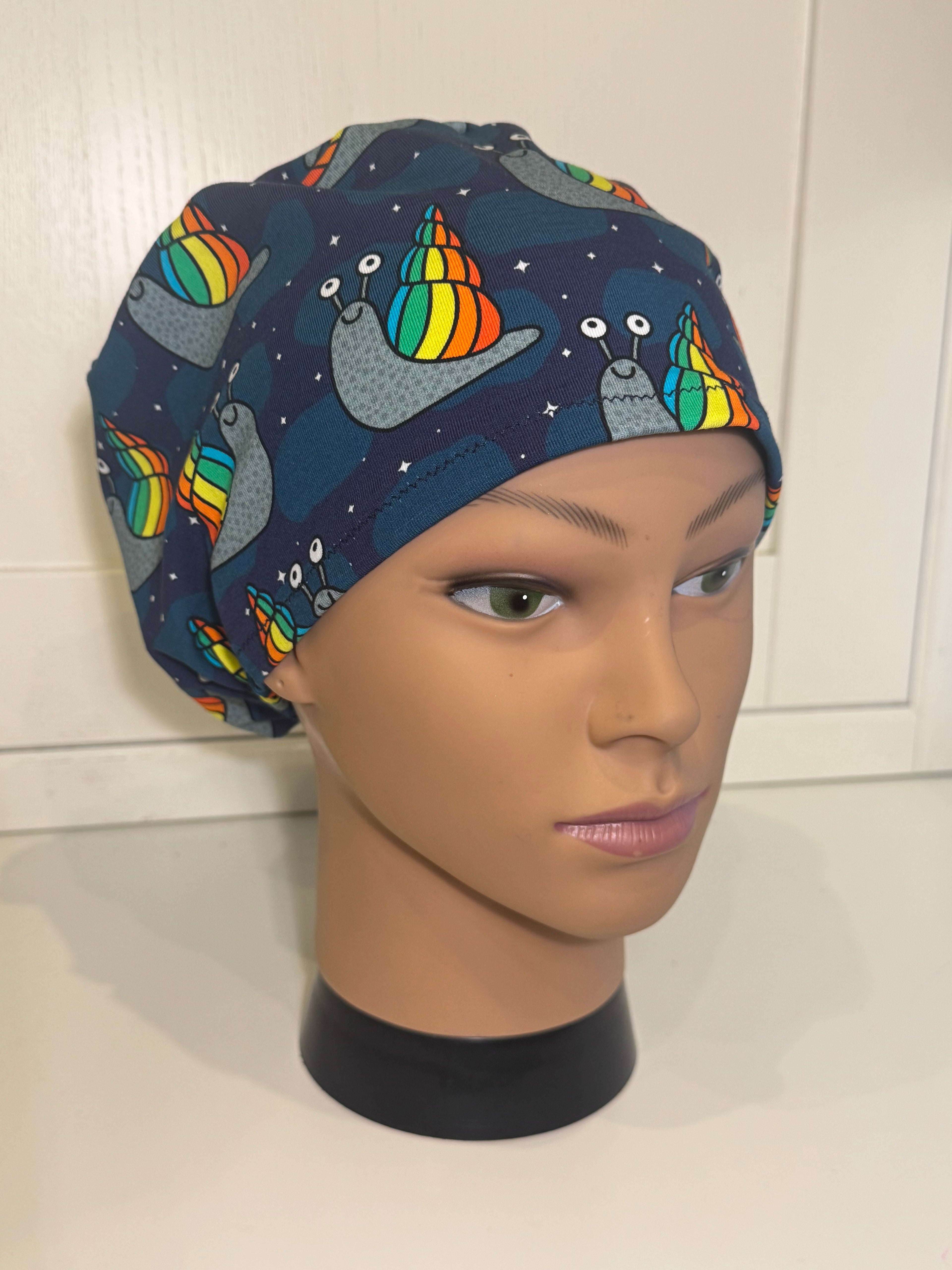 Starlit Snails Premium Cotton Jersey super soft theatre scrub hat/cap