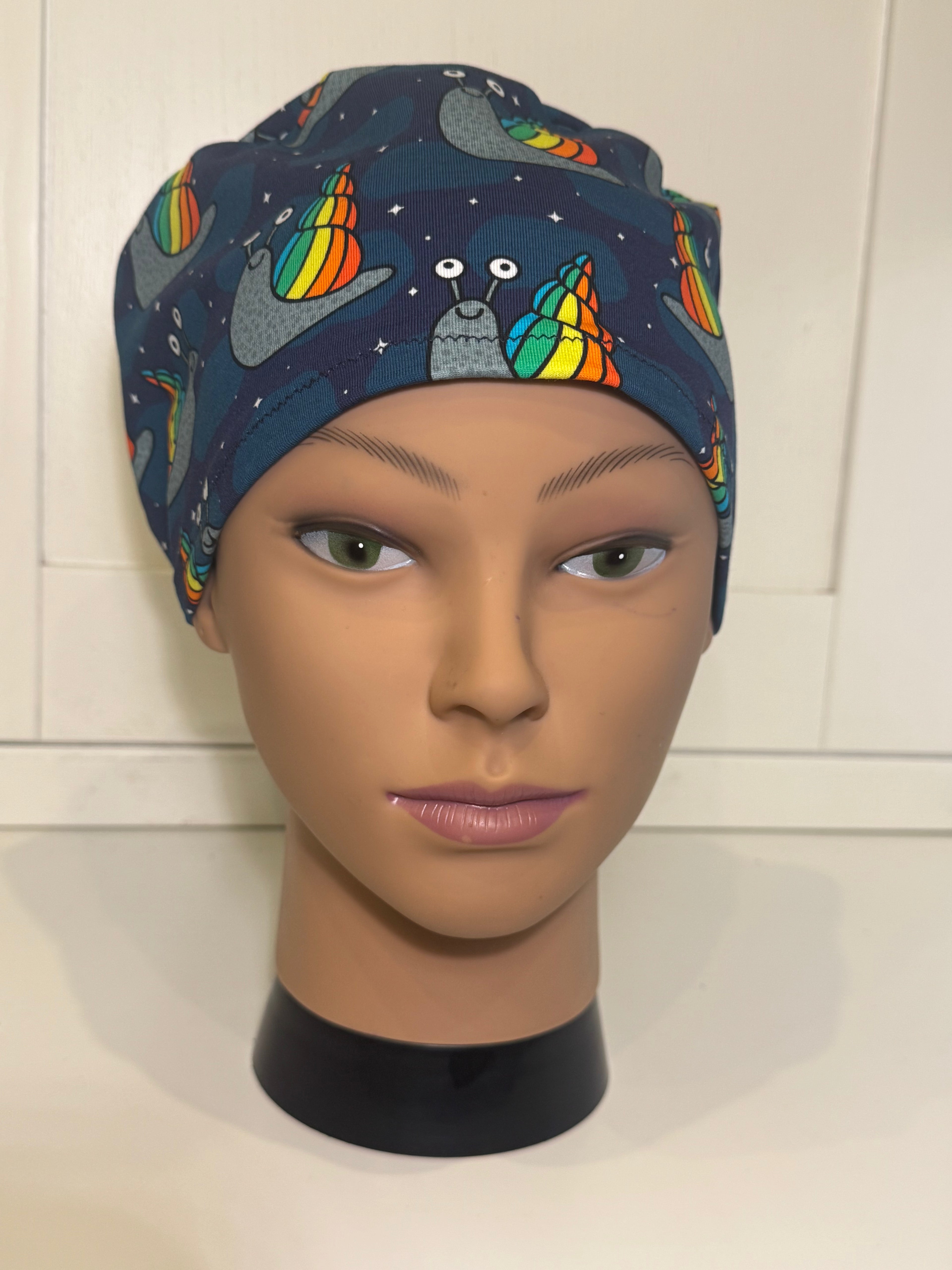 Starlit Snails Premium Cotton Jersey super soft theatre scrub hat/cap