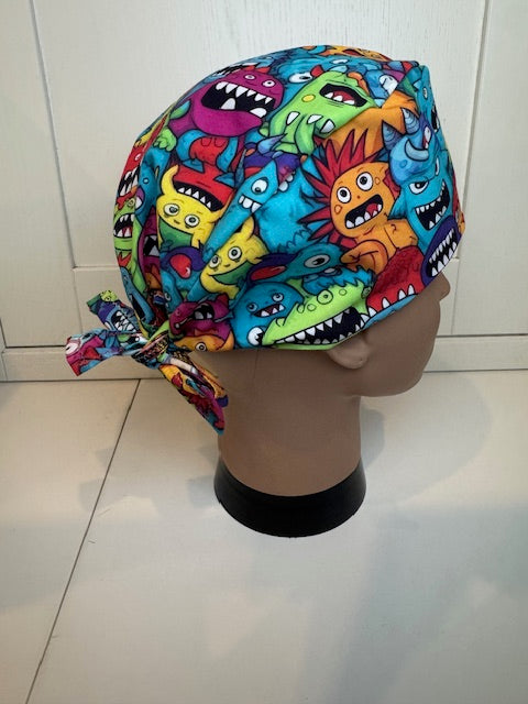 Little Monsters Tie back Scrub cap/theatre hat