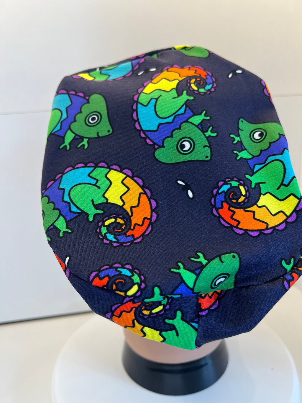 Colourful Chameleons Premium Jersey Fabric Handmade Scrub Cap/Theatre Hat