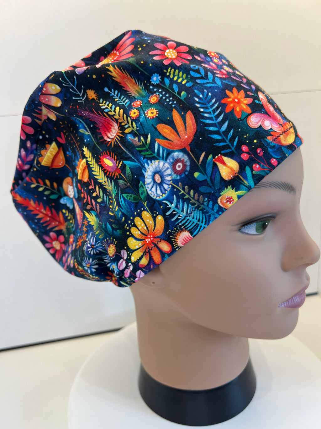Midnight Fairy Garden Premium Jersey Fabric Handmade Scrub Cap/Theatre Hat