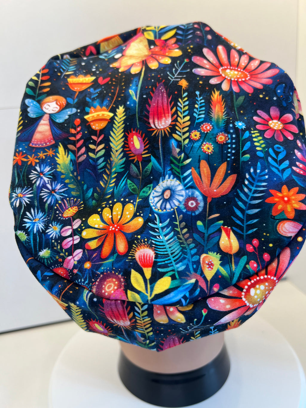 Midnight Fairy Garden Premium Jersey Fabric Handmade Scrub Cap/Theatre Hat