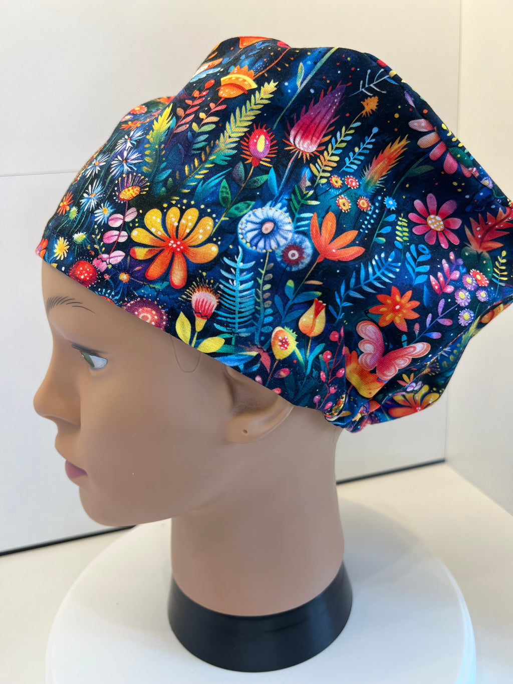 Midnight Fairy Garden Premium Jersey Fabric Handmade Scrub Cap/Theatre Hat