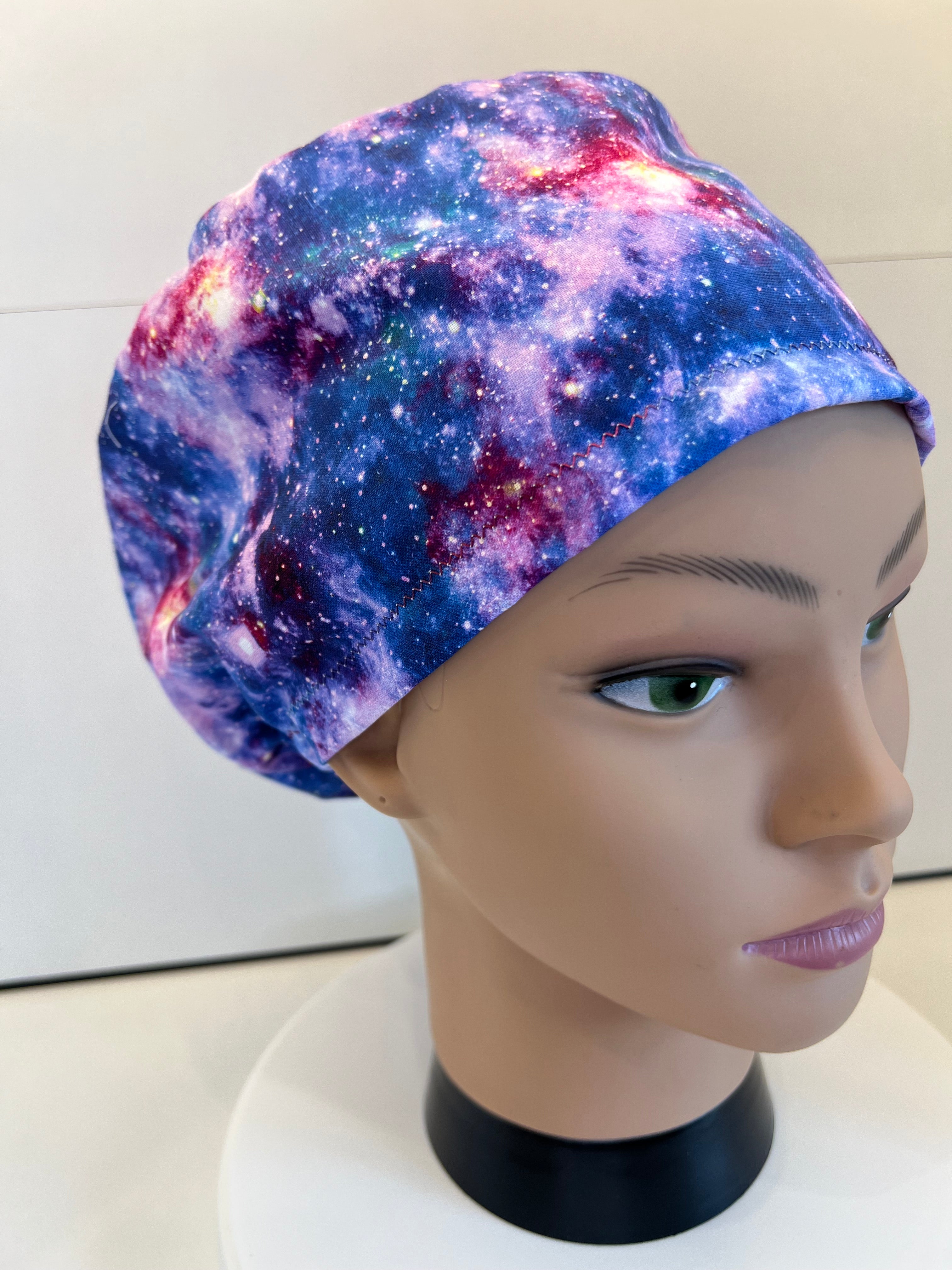 Purple Galaxy Scrub Cap + Water Bottle Bundle/Gift Set