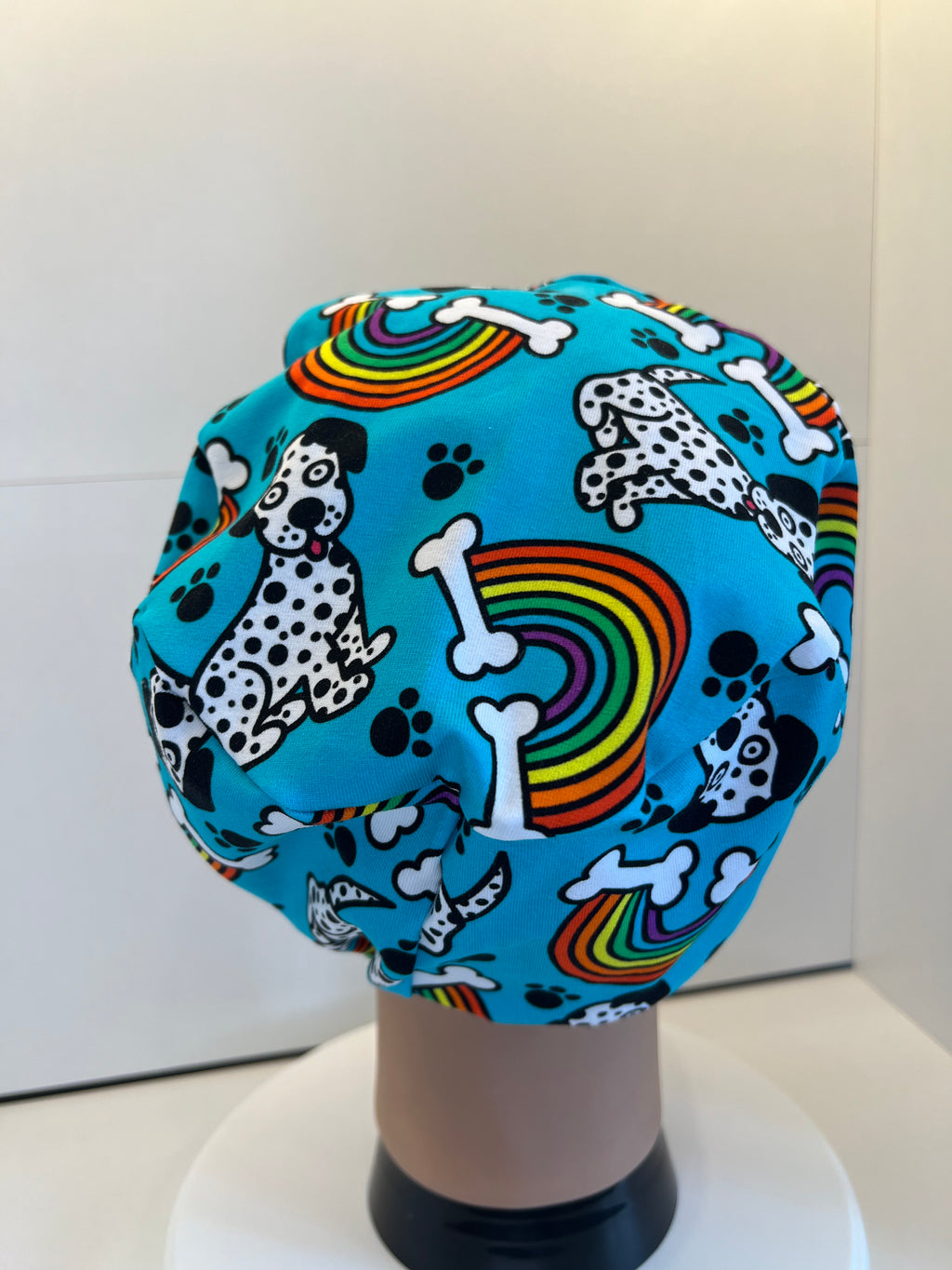 Spotty Dog Premium Cotton Jersey Fabric Handmade Scrub Cap/Theatre Hat