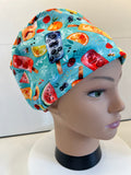 Fruity Ice Lollies Premium Jersey Fabric Handmade Scrub Cap/Theatre Hat
