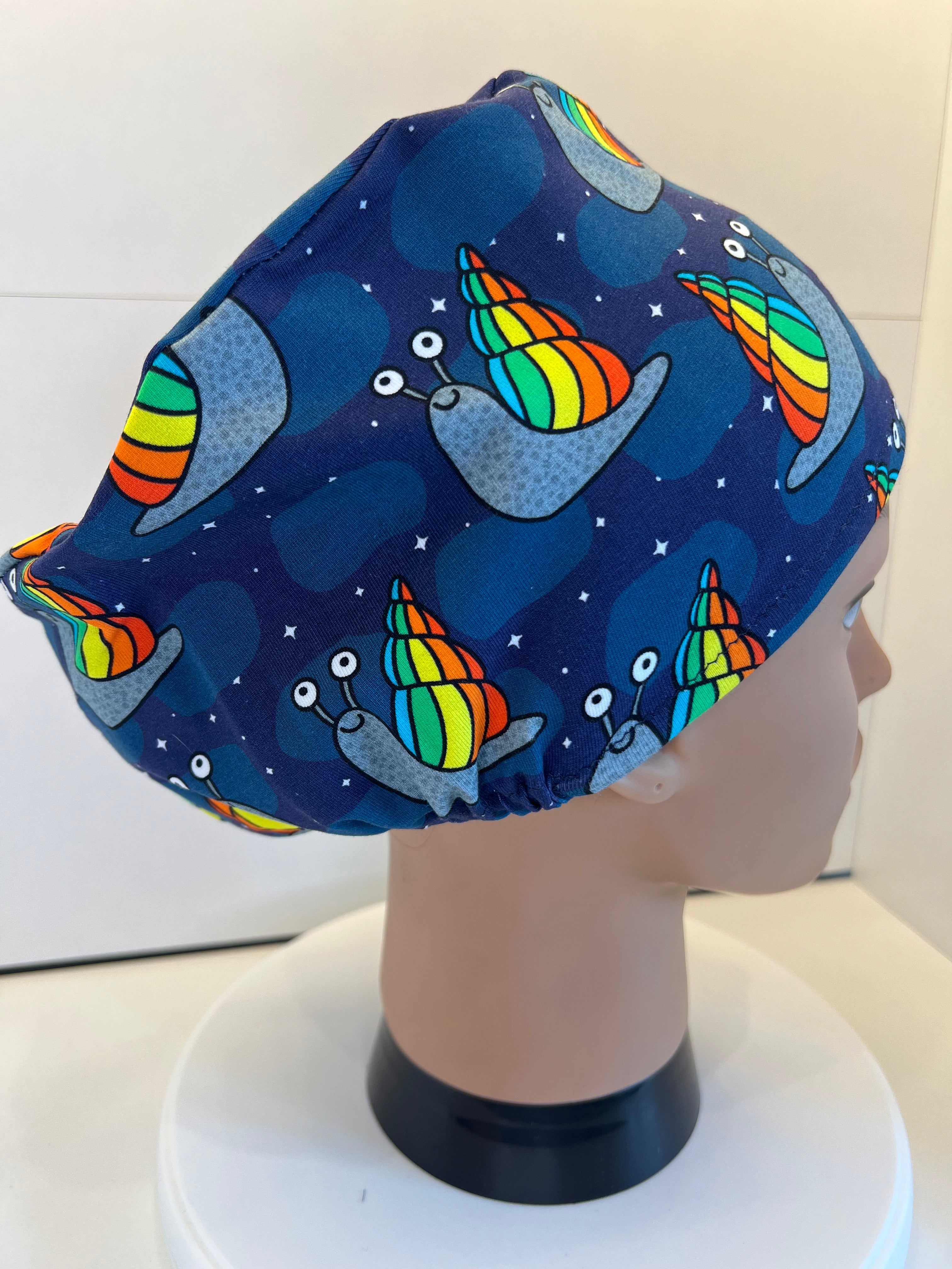 Starlit Snails Premium Cotton Jersey super soft theatre scrub hat/cap