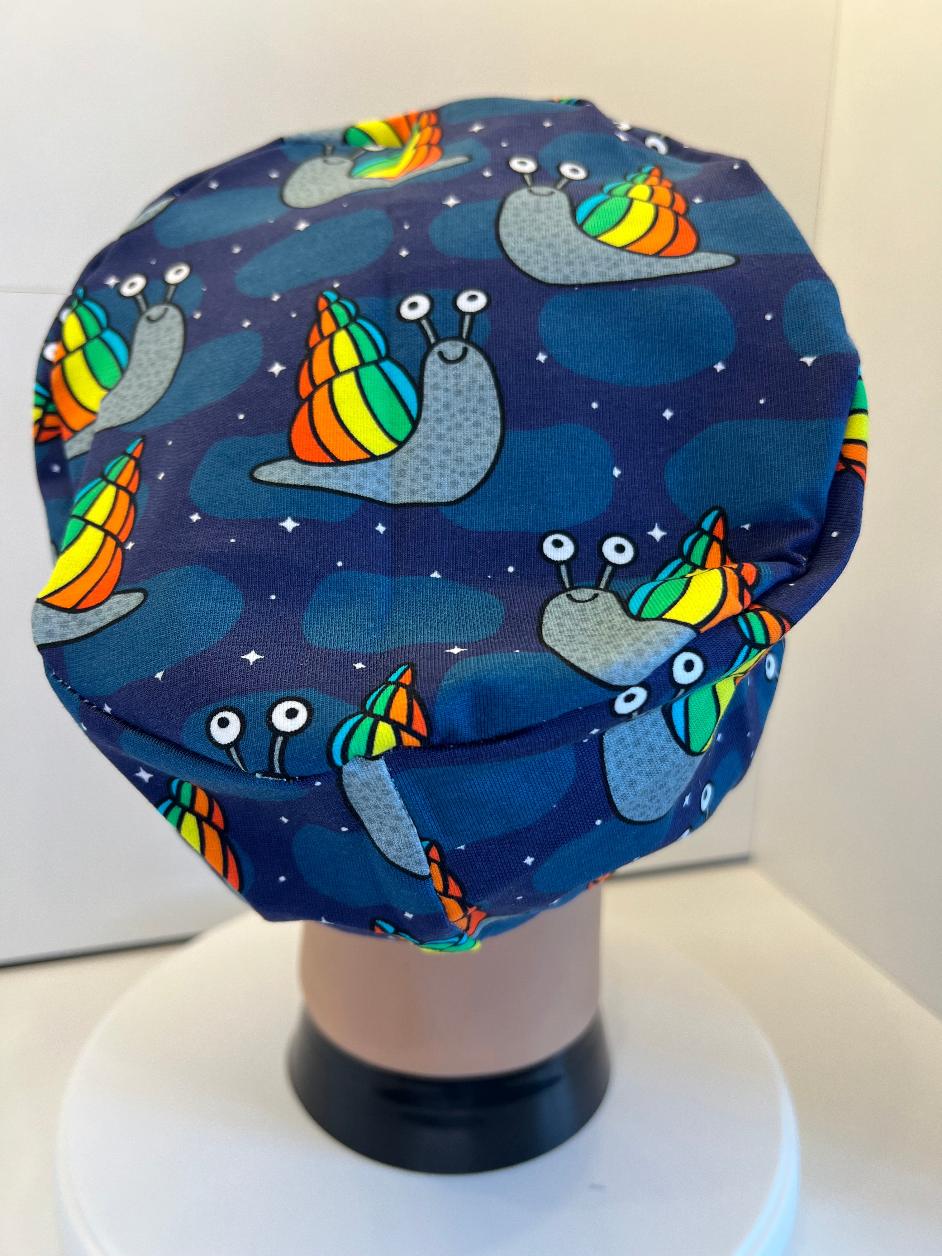 Starlit Snails Premium Cotton Jersey super soft theatre scrub hat/cap